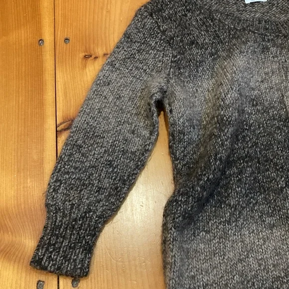 WALLACE (Madewell) XS Brown Chunky Rowboat Merino Alpaca Wool Sweater Pocket - Picture 4 of 6